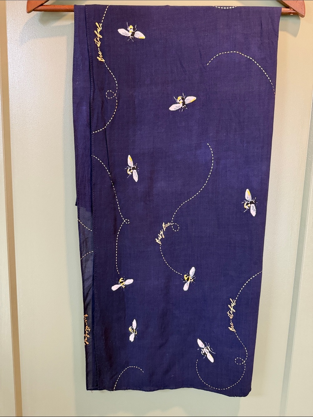 Joules Women’s Navy Blue Scarf with Bee Morif